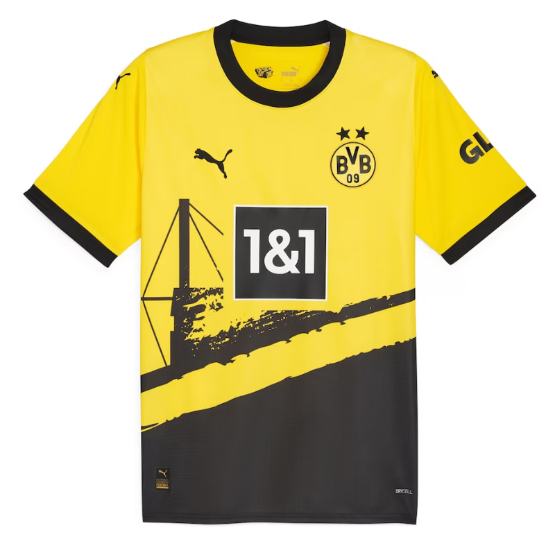 Borussia Dortmund Home Shirt 2023-24 - with Jersey Bellingham 22 printing - Yellow Official Team Jersey Sports Fan Apparel