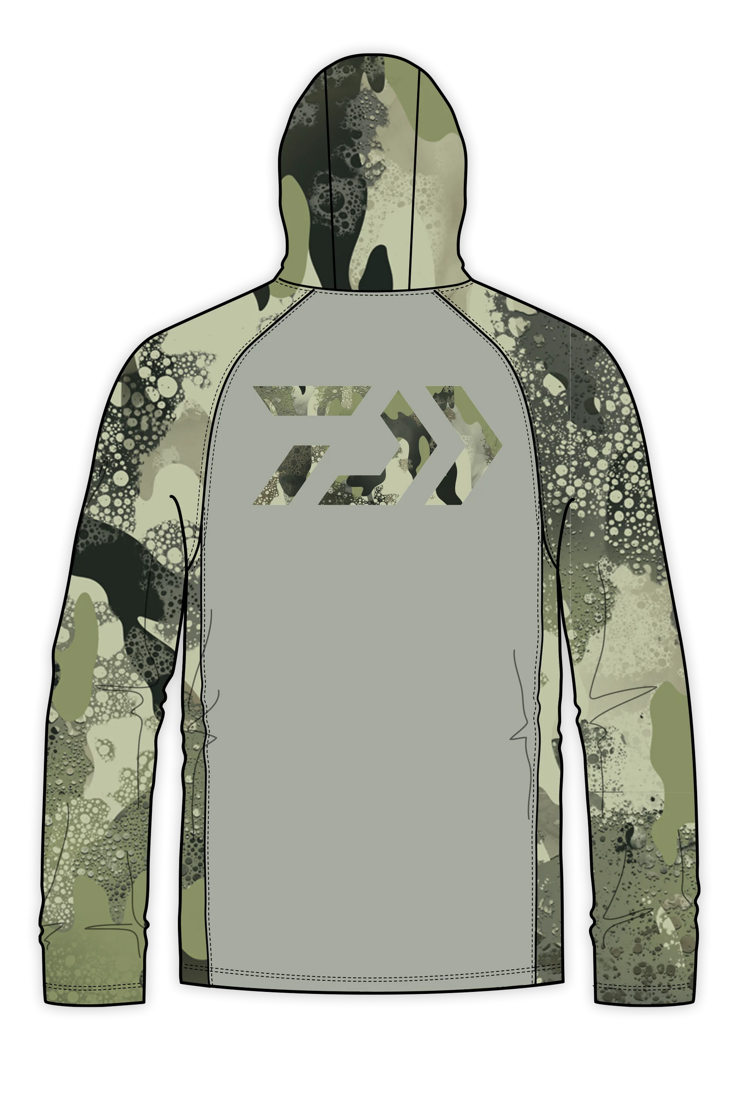 D-Vec Grey With Woods Camo Logo Ls Hd Sunshirt Popular Style