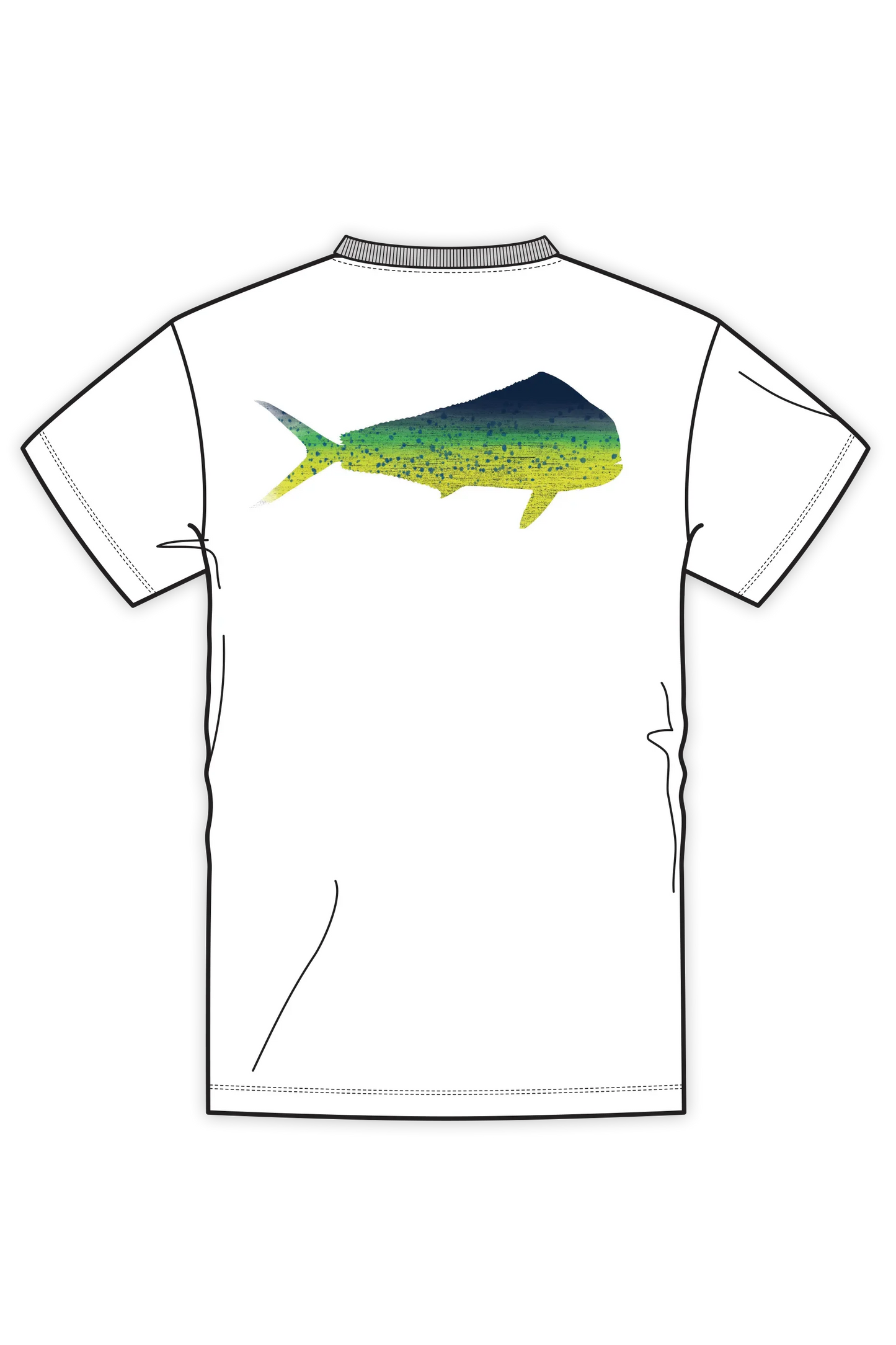 D-Vec Mahi Pattern White Logo T-Shirt Popular Style
