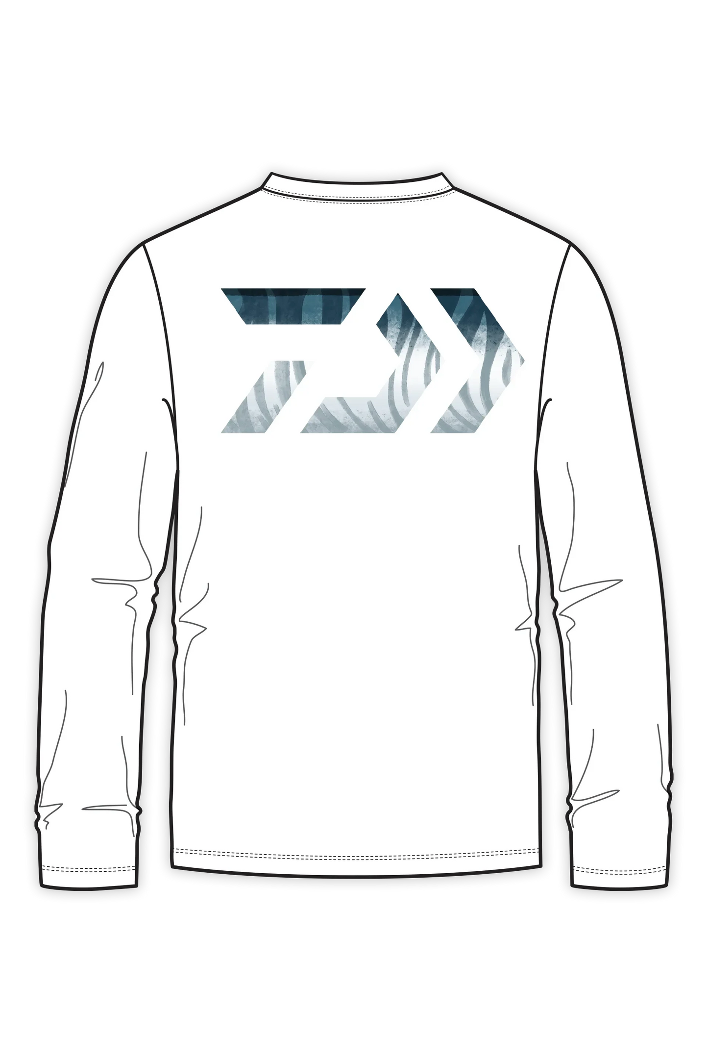 D-Vec Wahoo Fill Logo Wht Ls T-Shirt Popular Style