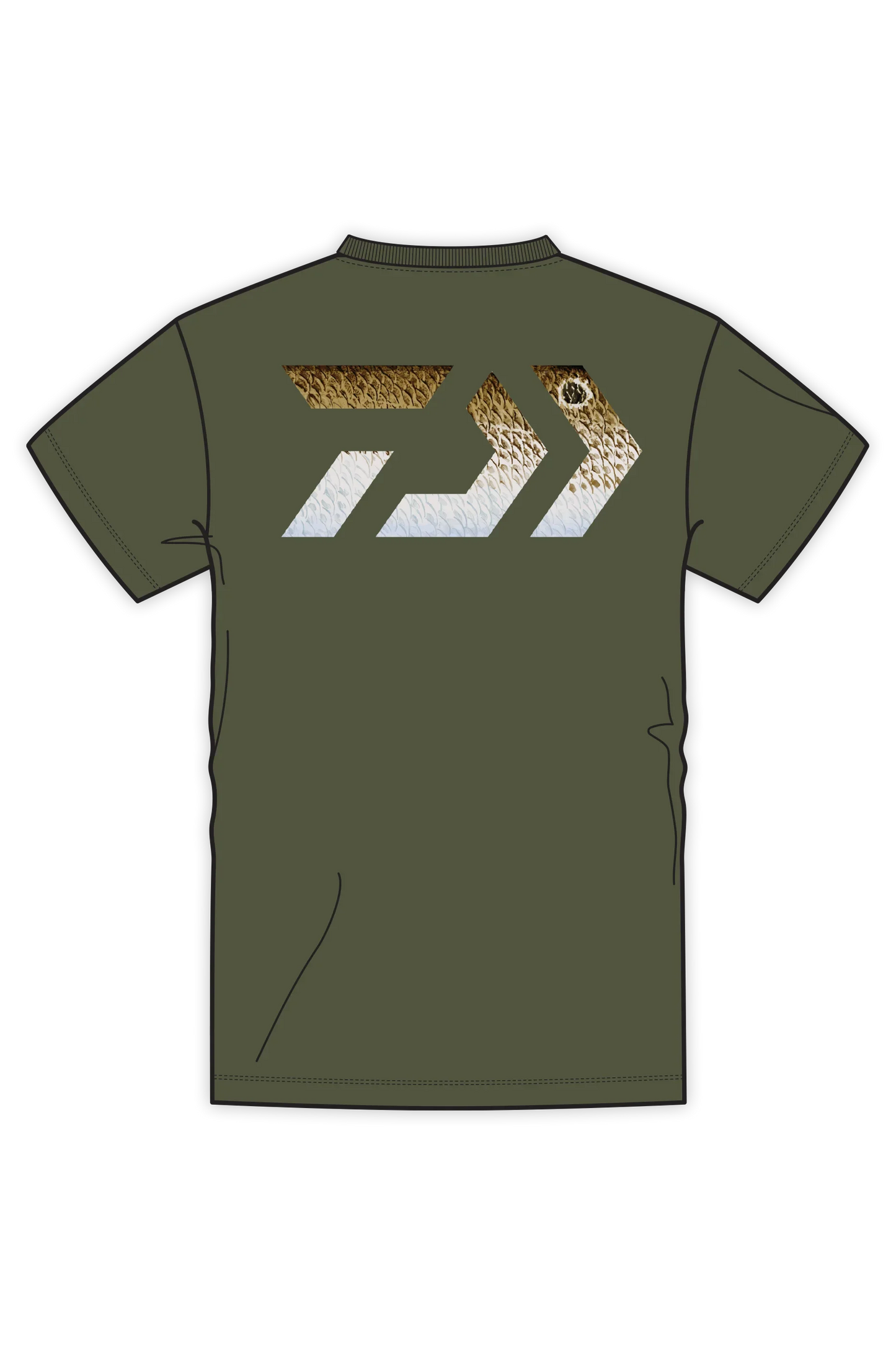 D-Vec Redfish Pattern Logo T-Shirt Popular Style