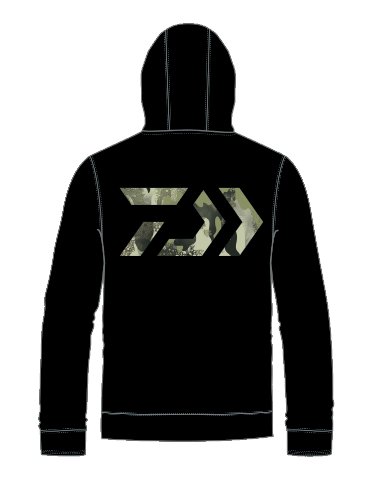 D-Vec Black Hoodie with Moss Green Front & Woods Camo D-Vec Back Popular Style