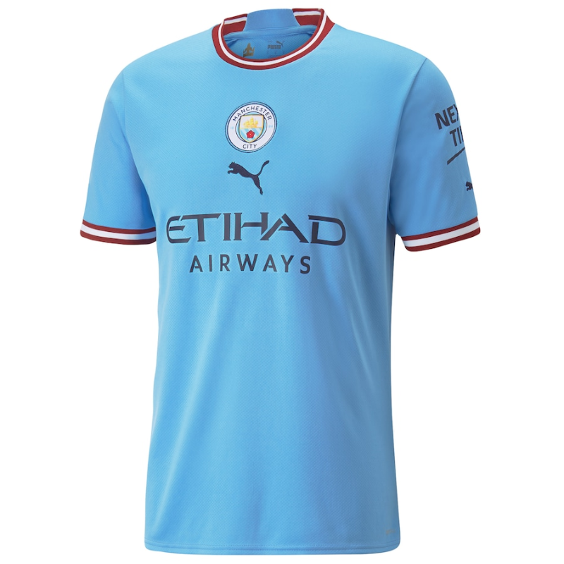 Manchester City Home Shirt 2022-23 with Haaland 9 printing Unisex Jersey Official Team Jersey Sports Fan Apparel