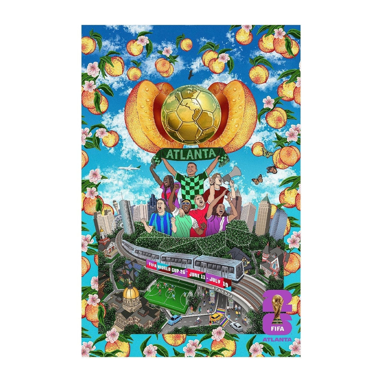 FIFA World Cup 2026 Atlanta Host City Poster Popular Style Comfort Casual