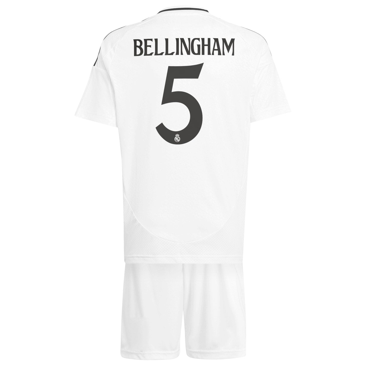 Real Madrid adidas Home Kids 2024-25 with Bellingham 5 printing Jersey - White Official Team Jersey Sports Fan Apparel