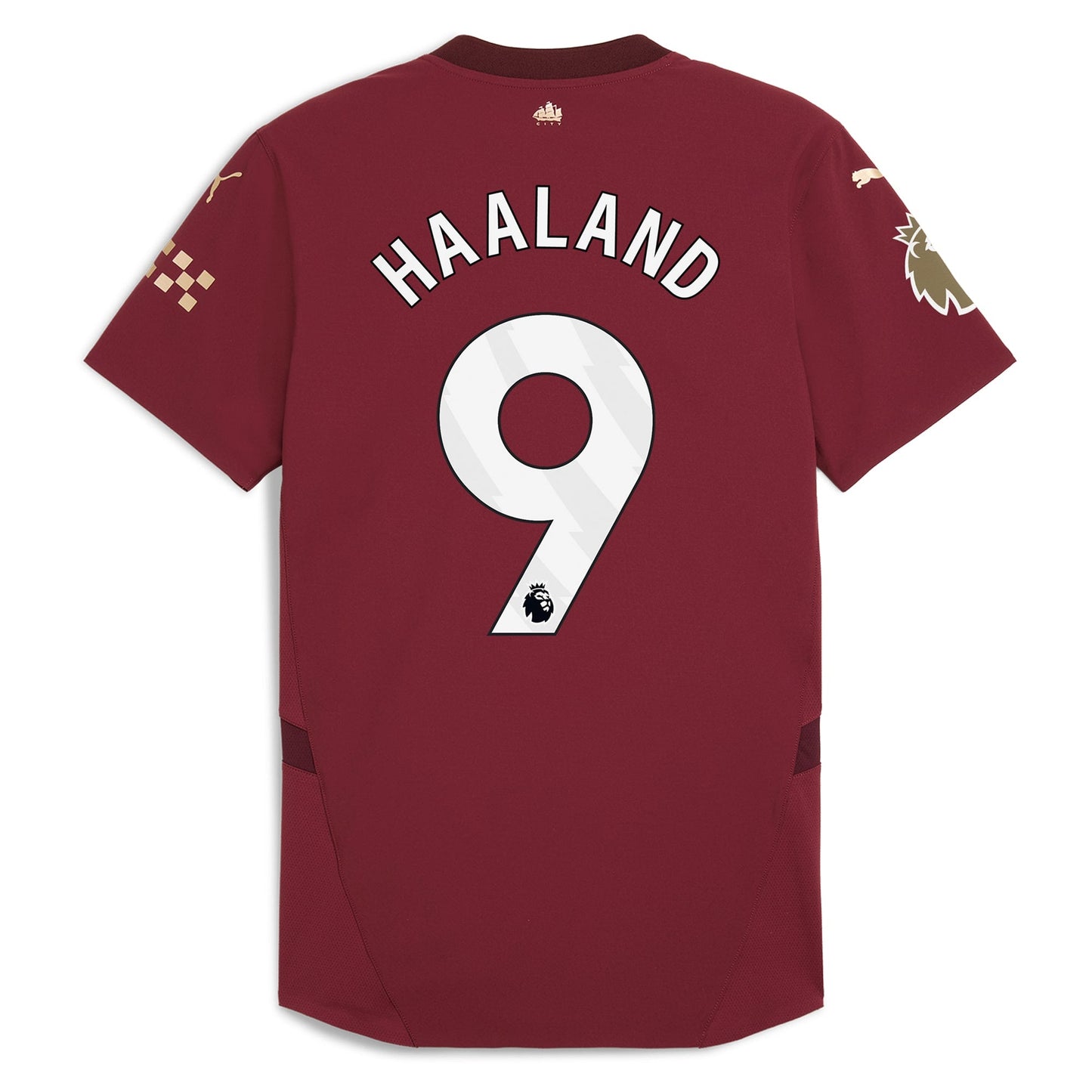 Erling Haaland Manchester City Puma 2024 25 Third Player Jersey - Burgundy Official Team Jersey Sports Fan Apparel