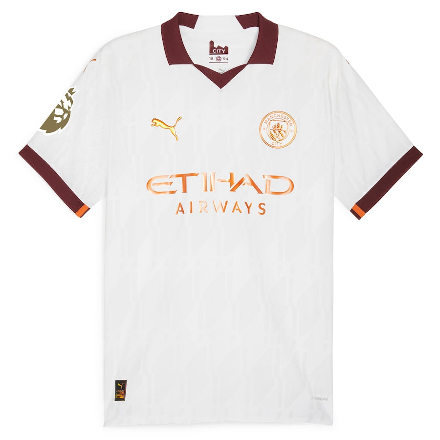 Erling Haaland Manchester City Puma 2023 24 Away Jersey - White Official Team Jersey Sports Fan Apparel