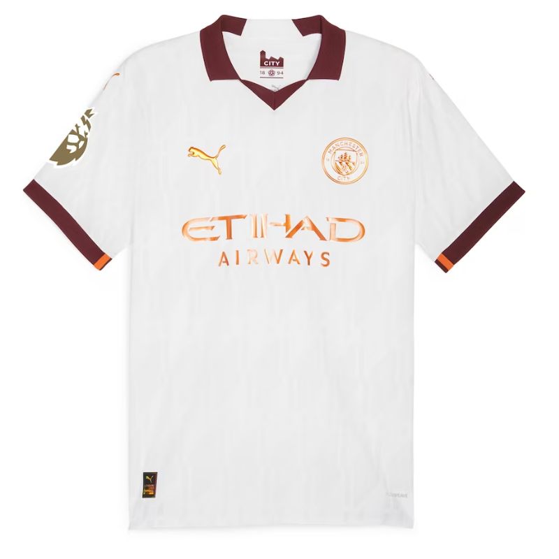 Erling Haaland Manchester City Shirt 2023 24 Away Jersey - White Official Team Jersey Sports Fan Apparel