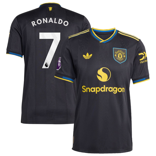 Cristiano Ronaldo Manchester United adidas 2025 26 Third Player Jersey - Black Official Team Jersey Sports Fan Apparel