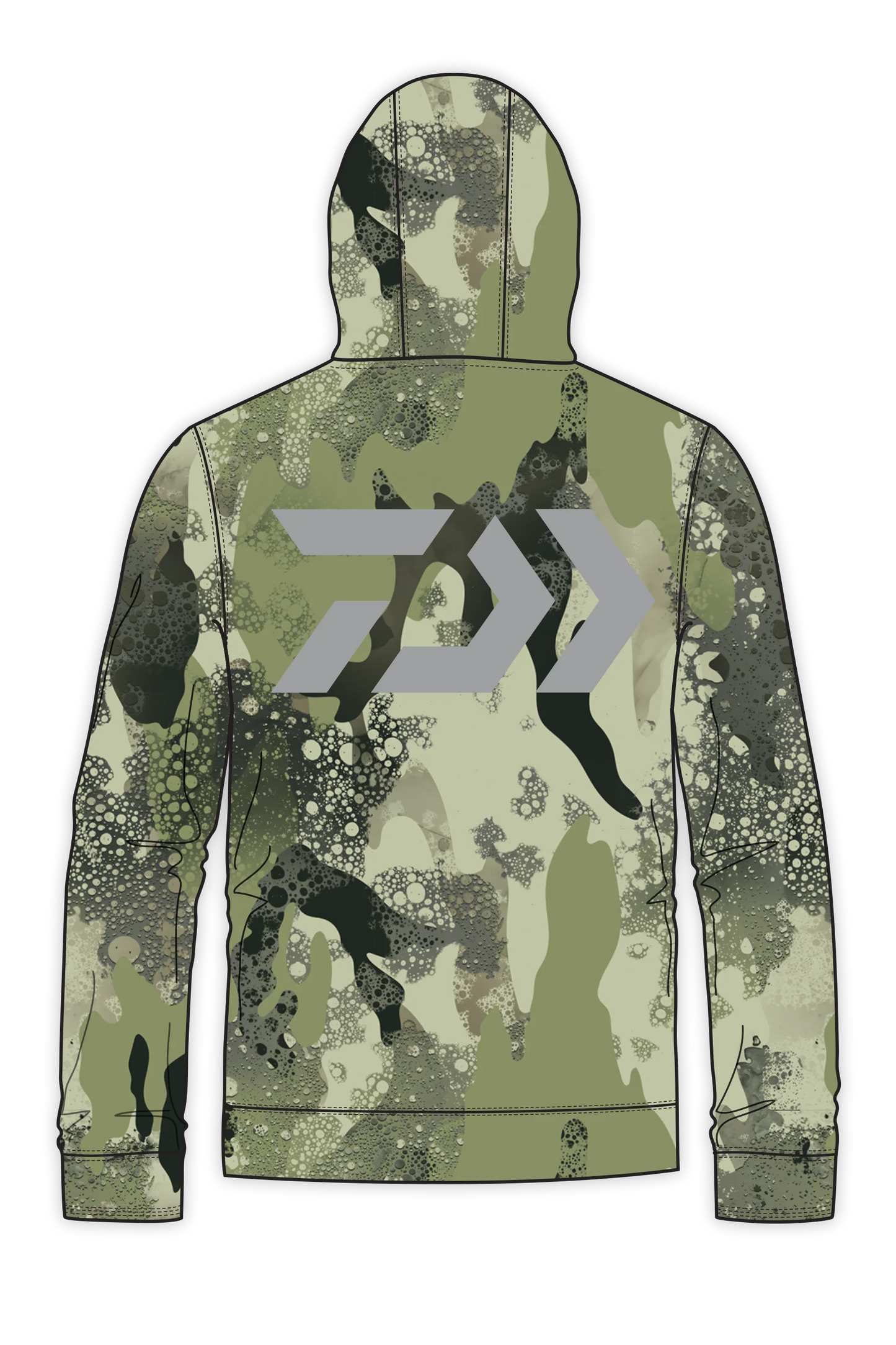 D-Vec Grey Logo Woods Camo Fleece Hoodie Popular Style