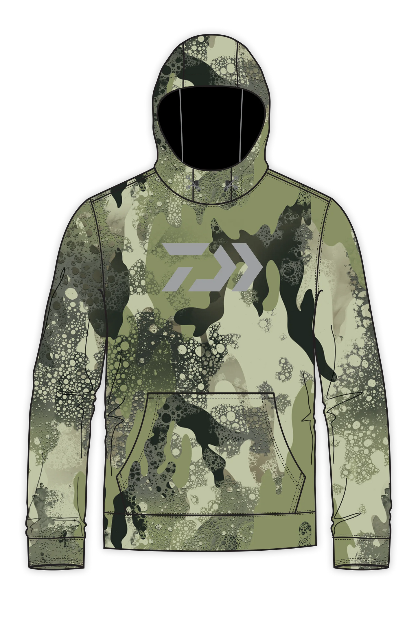 D-Vec Grey Logo Woods Camo Fleece Hoodie Popular Style
