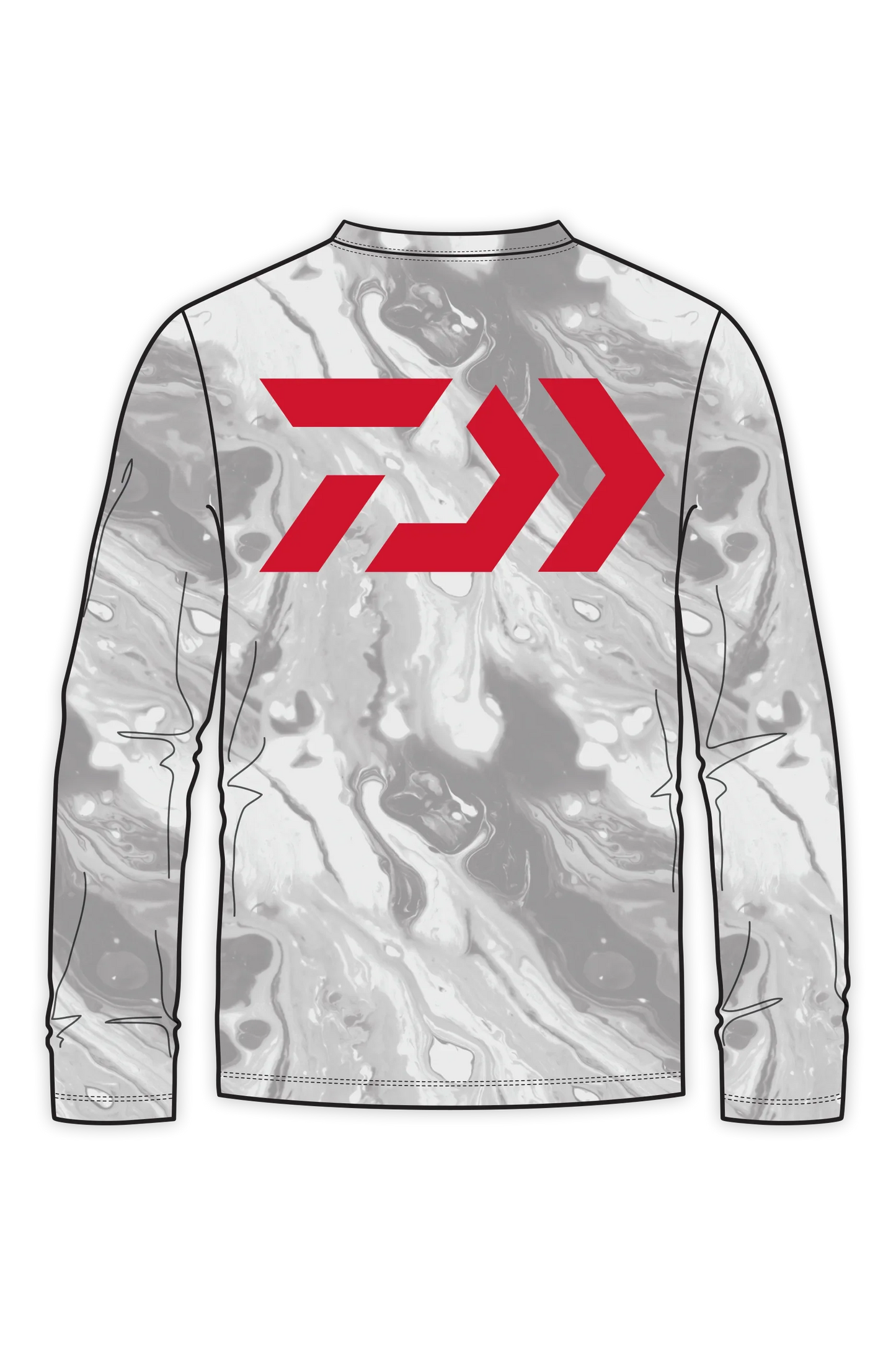 D-Vec Snow Camo Red Logo Ls Perf Sunshirt Popular Style