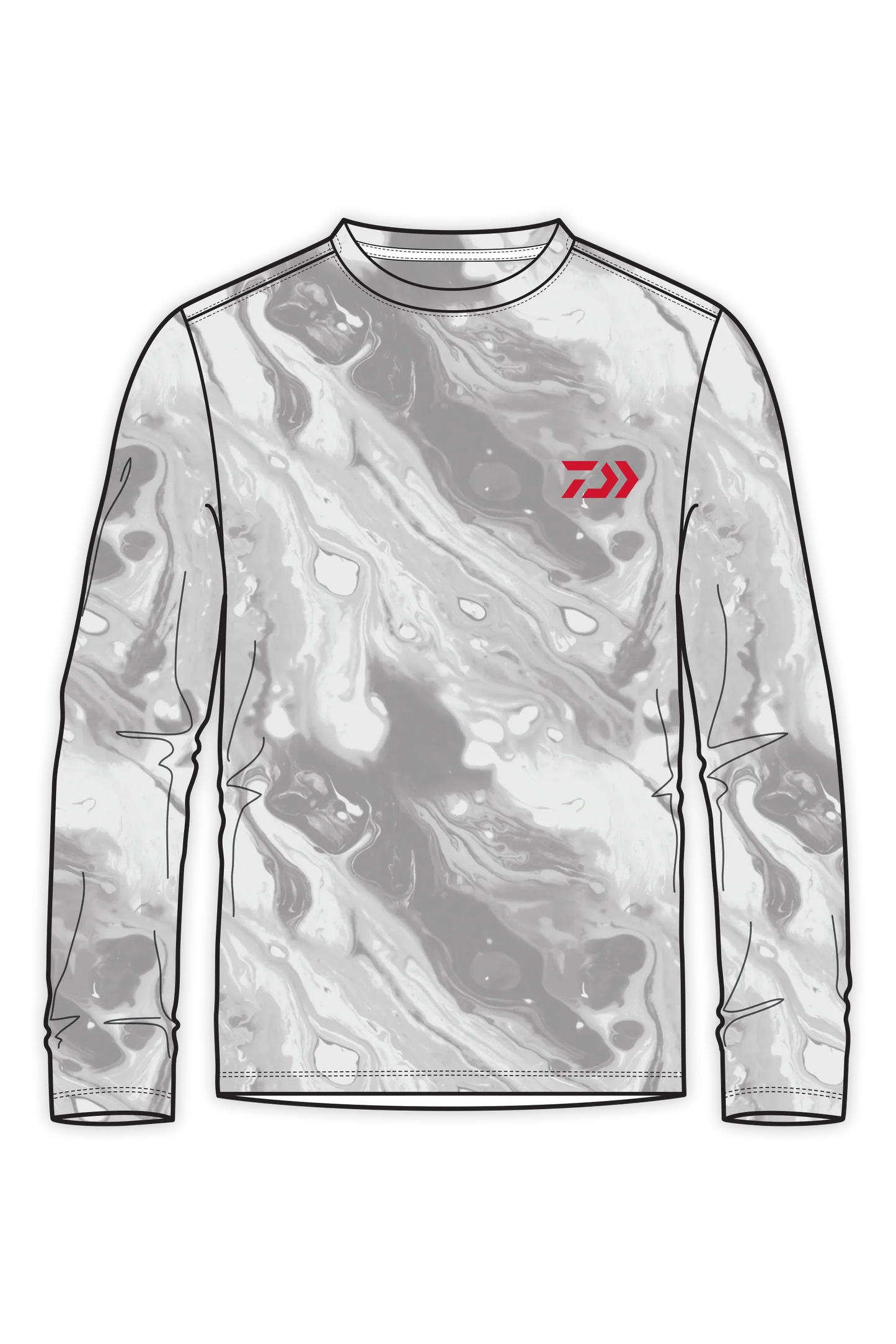 D-Vec Snow Camo Red Logo Ls Perf Sunshirt Popular Style