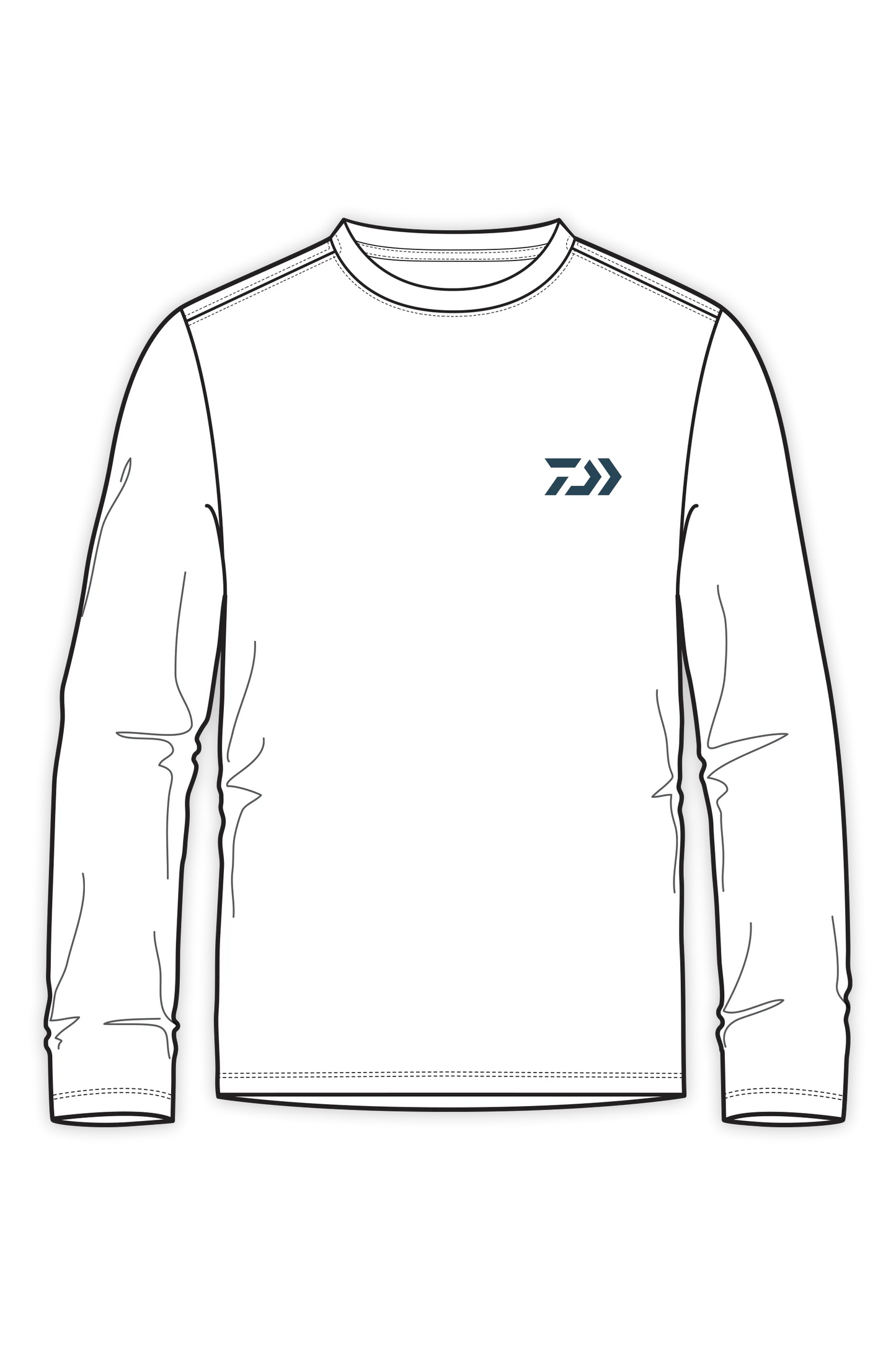 D-Vec Wahoo Fill Logo Wht Ls T-Shirt Popular Style