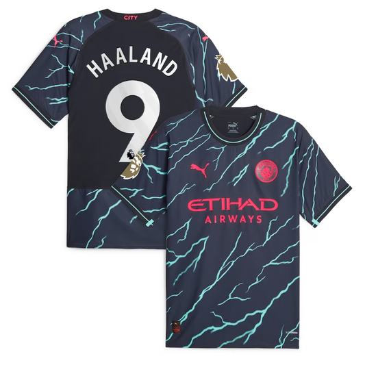 Erling Haaland Manchester City Puma 2023 24 Third Player Jersey - Navy Official Team Jersey Sports Fan Apparel