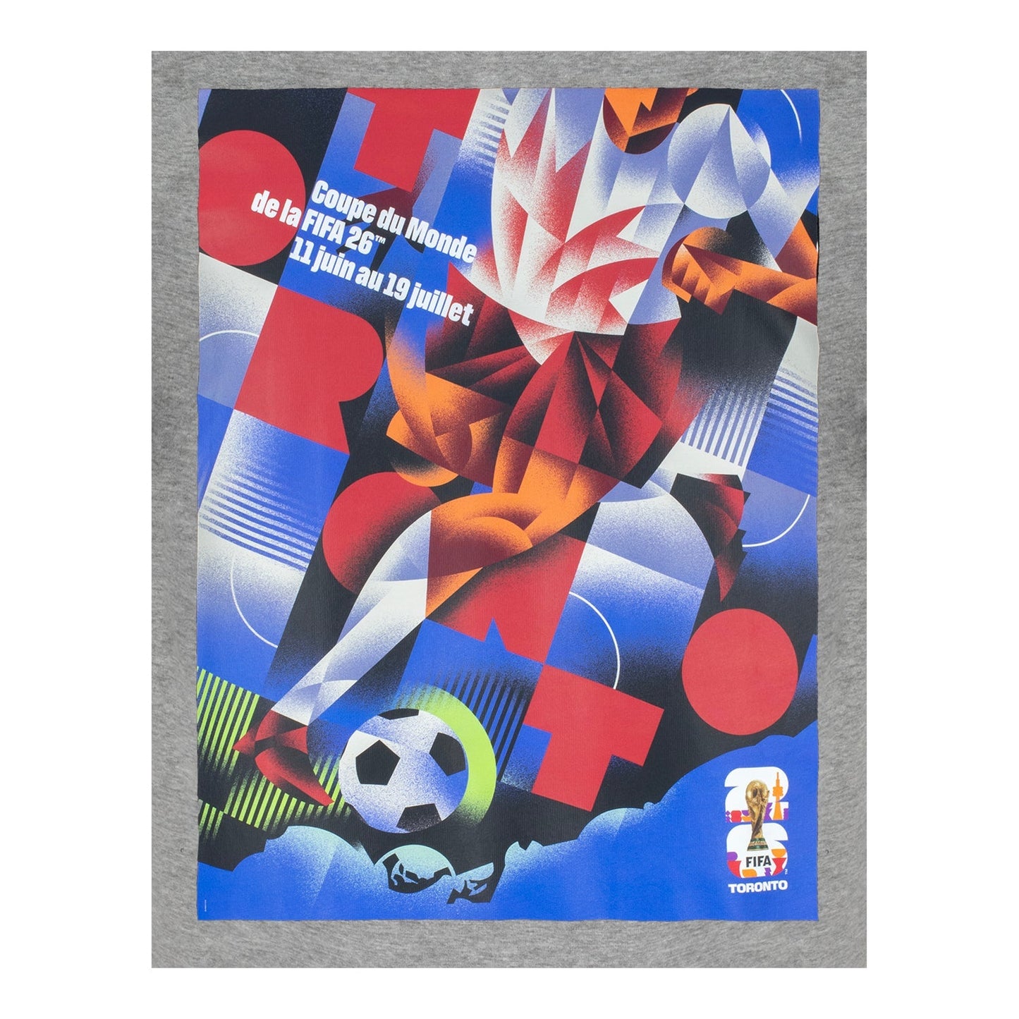 FIFA World Cup 2026 Toronto Poster Grey T-Shirt ENG - Unisex Casual Graphic T Shirt