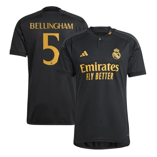Jude Bellingham Real Madrid Adidas 2023 24 Third Player Jersey - Black Official Team Jersey Sports Fan Apparel