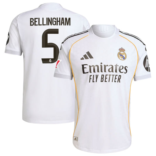 Jude Bellingham Real Madrid adidas 2025 26 Home Authentic Jersey - White Official Team Jersey Sports Fan Apparel