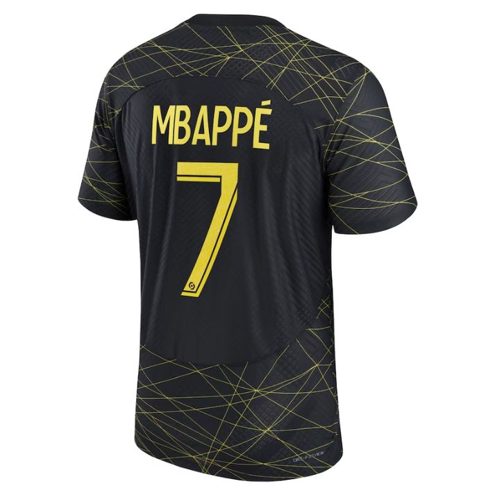 Kylian Mbappé Paris Saint-Germain 2022 23 Fourth Vapor Match Player Jersey - Black Official Team Jersey Sports Fan Apparel