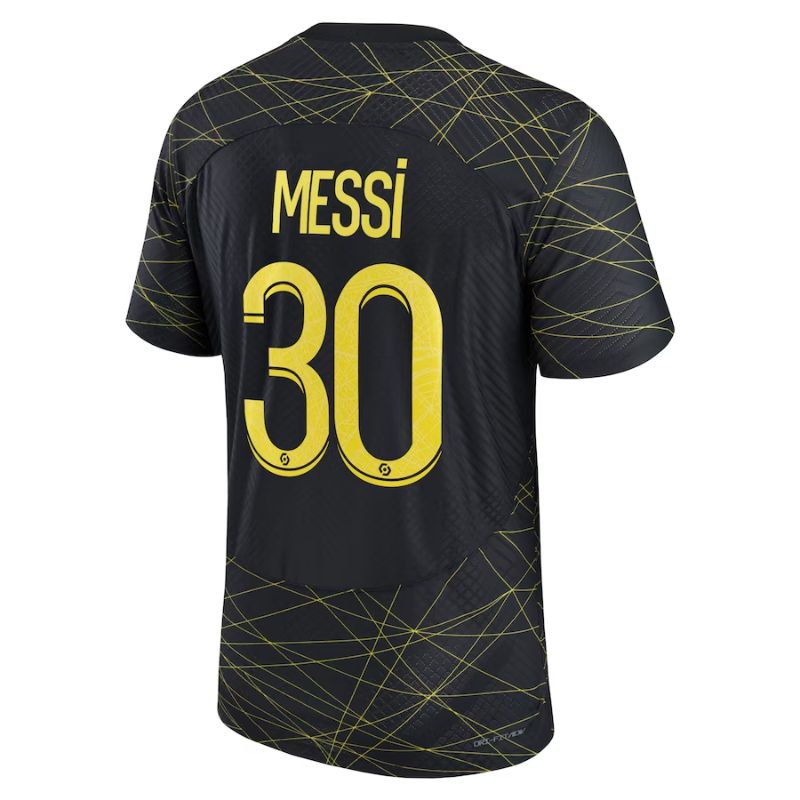 Lionel Messi Paris Saint-Germain 2022 23 Fourth Vapor Match Player Jersey - Black Official Team Jersey Sports Fan Apparel