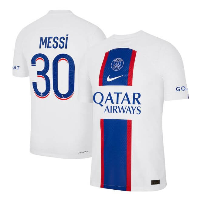Paris Saint-Germain Third Vapor Match Shirt 2022-23 with Messi 30 printing Official Team Jersey Sports Fan Apparel