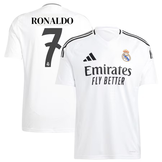 Cristiano Ronaldo 7 Real Madrid adidas 2025 Home Player Jersey - White Official Team Jersey Sports Fan Apparel