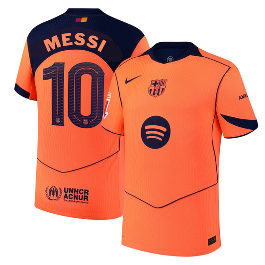 Lionel Messi Barcelona 2025 26 Third Player Jersey - Orange Official Team Jersey Sports Fan Apparel