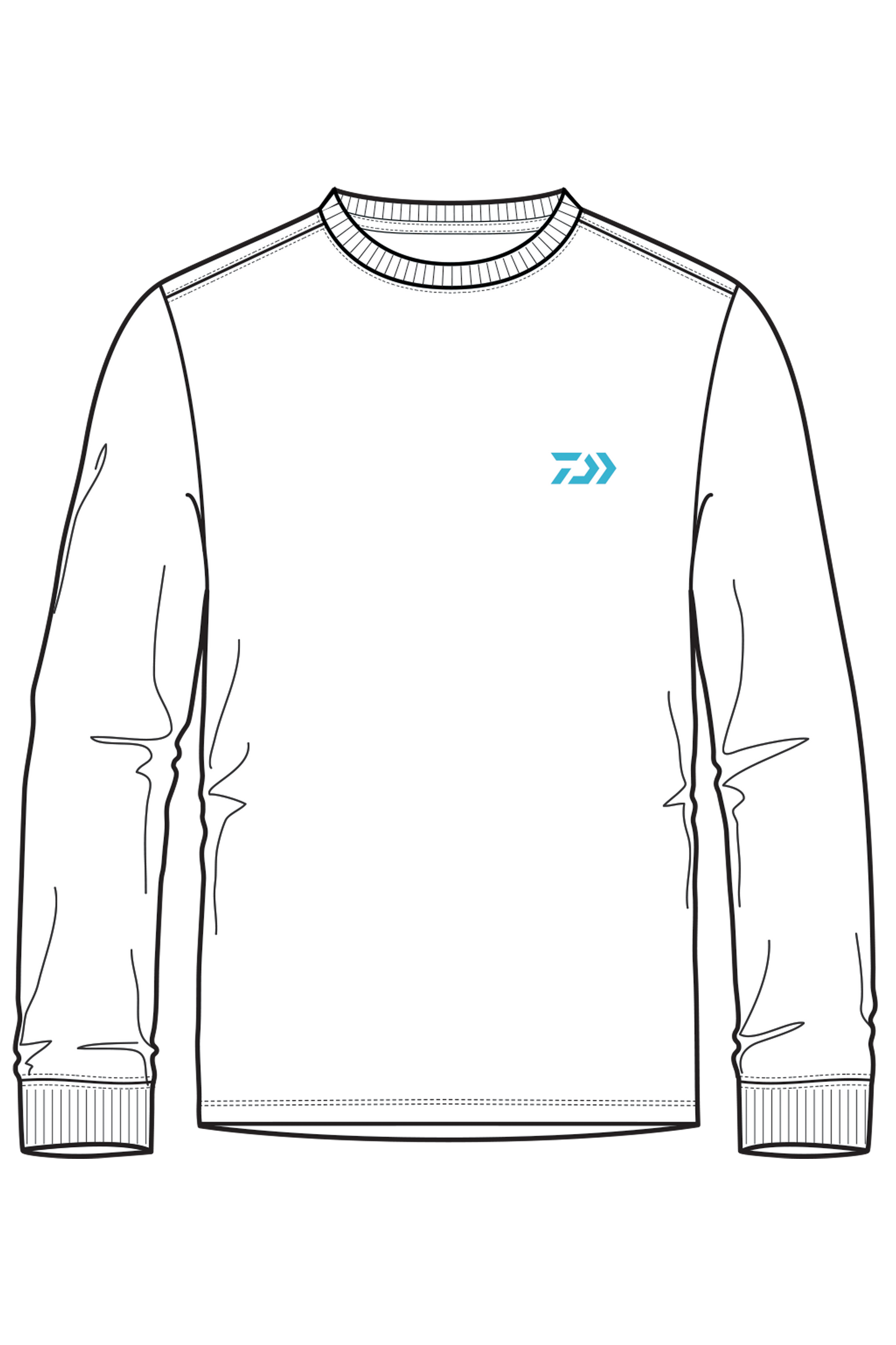 D-Vec Tuna Fish Logo Wht Ls T-Shirt Popular Style